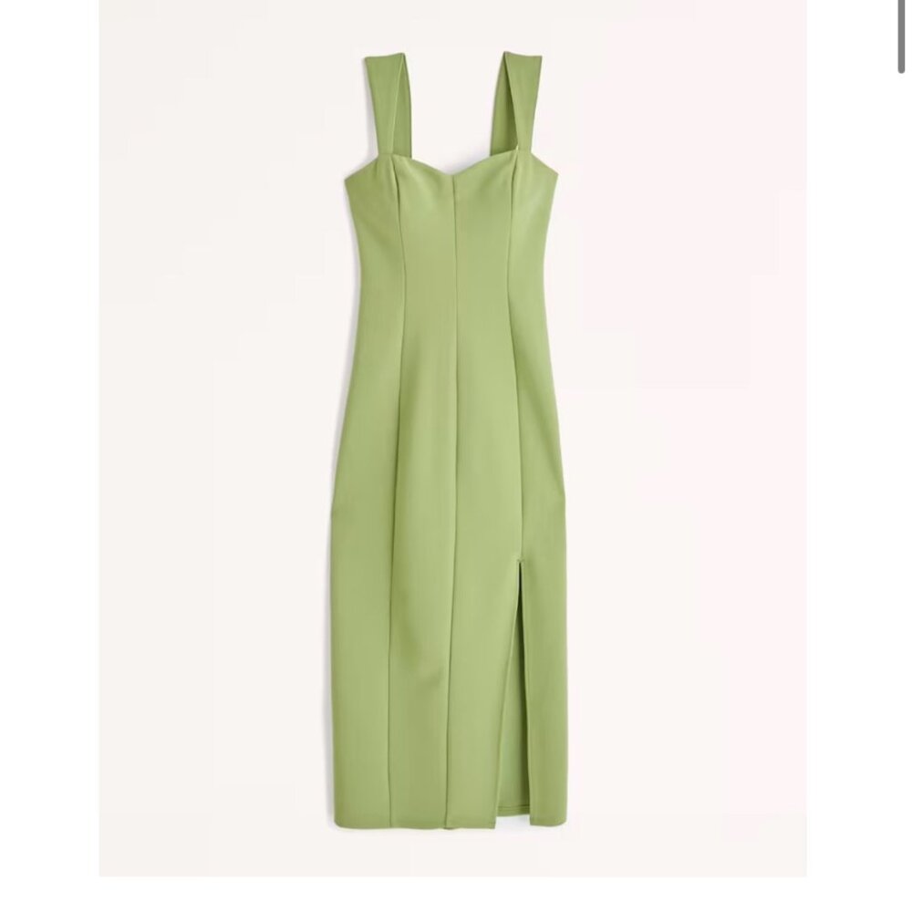 Wide Strap Corset Midi Dress